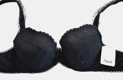 $120 NEW AUBADE Liberty POLKA DOTS PUSH UP Bra US/UK-30D EUR-65D FR-80D