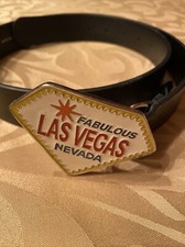 Fabulous Las Vegas Nevada Belt Buckle Enameled Souvenir
