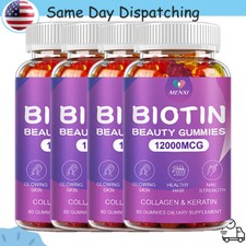 Collagen Vitamin Gummies for Hair,Skin,and Nails,Premium Collagen biotin 12000mg
