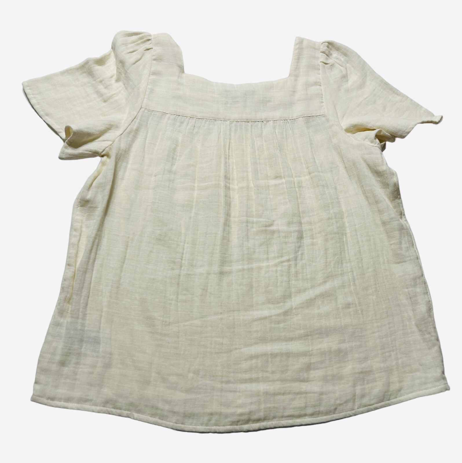 Madewell Patchwork Square Neck Top Short Sleeve S… - image 5