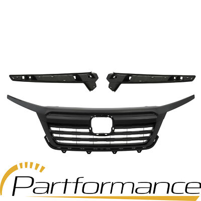 For 2017-2020 Honda Ridgeline Front Grille Gloss Black Assembly