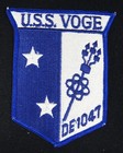 VINTAGE USS VOGE DE 1047 NAM Era Embroidered Patch — photo 1