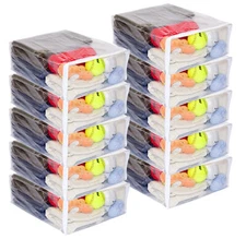 10-Pack Clear Vinyl Zippered Storage Bags 15 x 18 x 6 Inch