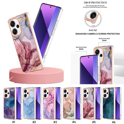 Premium Marbleized Impact Resistant Phone Case For Redmi 13C Xiaomi Poco X6 Pro