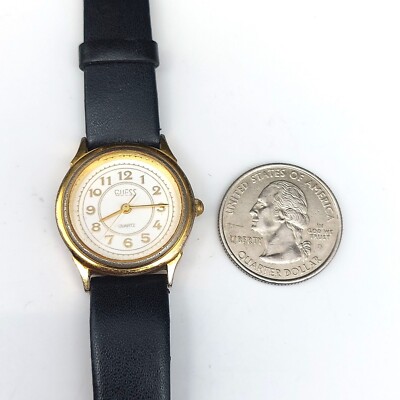 Vintage 1990 Guess Inc. Quartz Watch With Black Leather  display picture 1