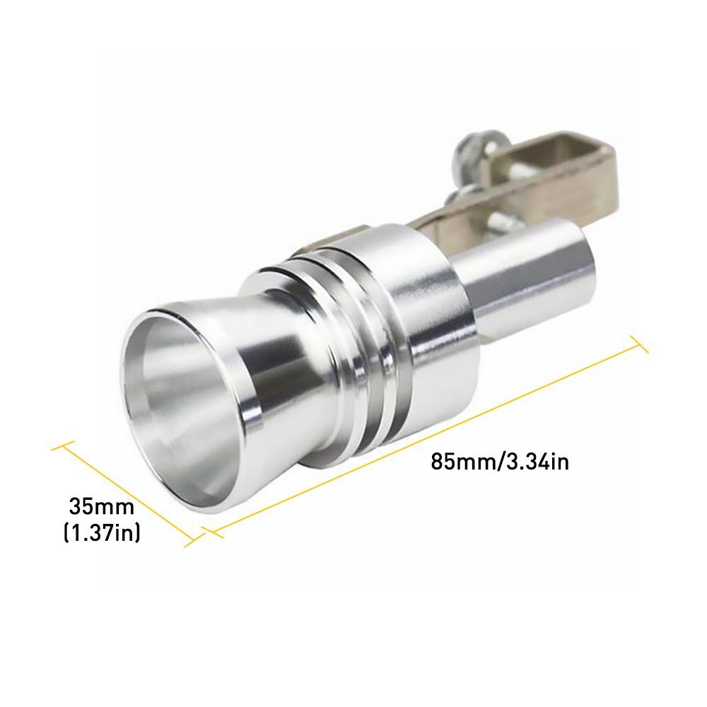 Tubo di scarico universale in alluminio con fischio turbo (nero