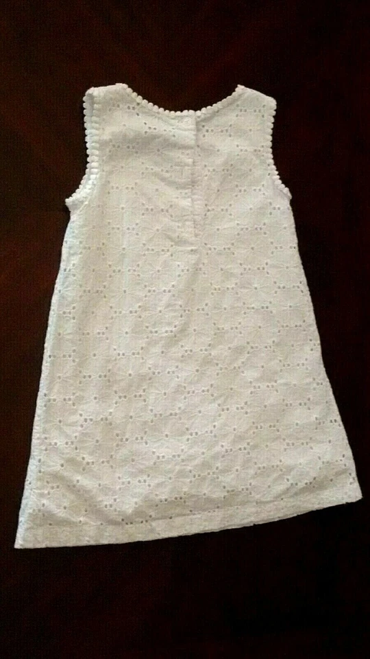Genuine Kids OshKosh Girls Summer Dress Top 5T White Eyelet Floral Cottagecore - Image 3 of 4