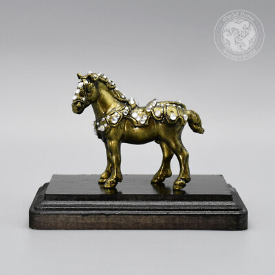 Custom G4 Drafter Stablemate Breyer Horse - Gold Jewel Encrusted - 1:32