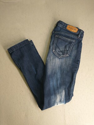 Allen B Womens Denim Jeans 8 Blue Low Rise Skinny Acid Wash Distressed