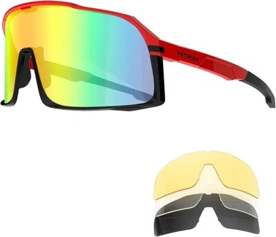 HITWAY Lunettes de cyclisme polarisées 4 verres interchangeables - Photo 1/4