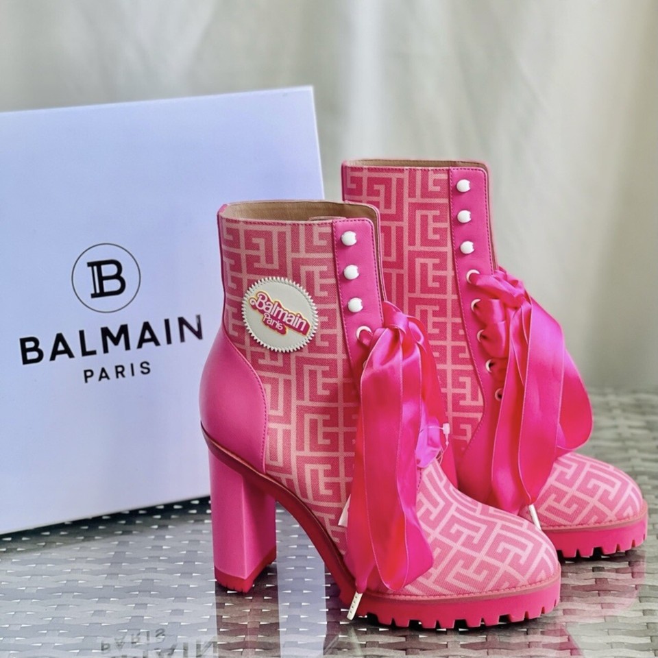 NIB Exclusive BALMAIN x BARBIE Monogram Boots Sz EU 40 US 10 eBay