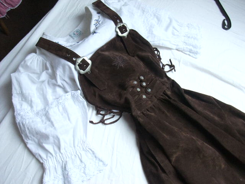 Landhaus Dirndl Trachtenkleid Balkonett Landhauskleid Lederkleid Kleid Gr. 38