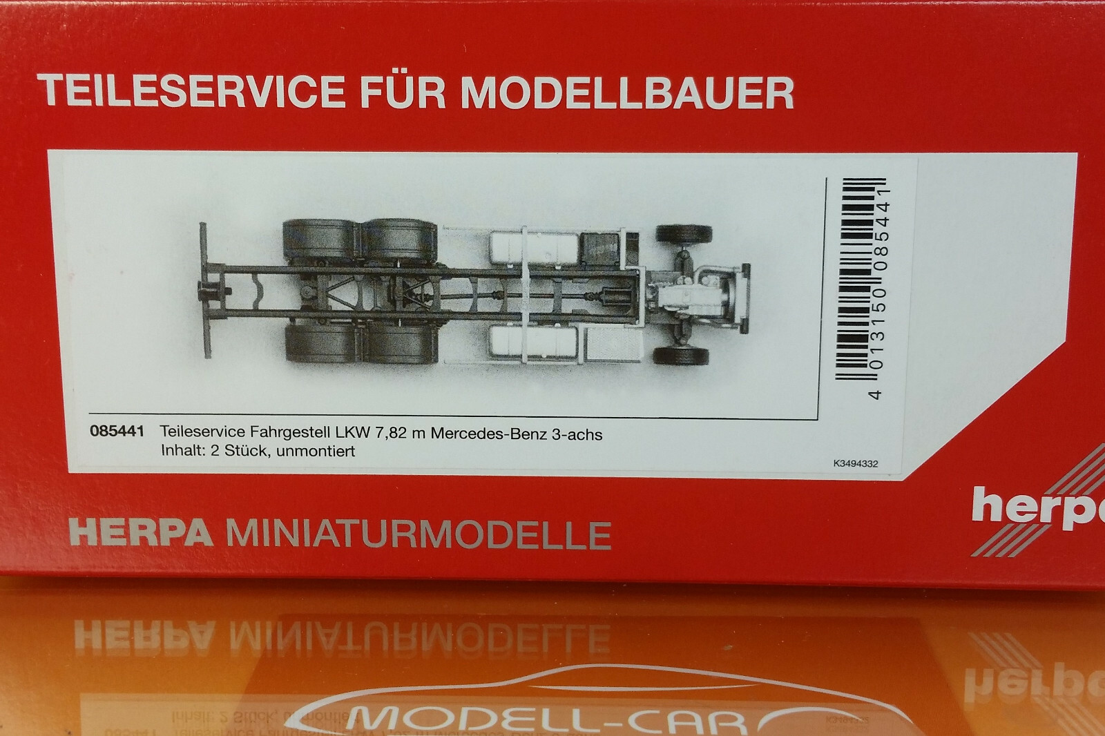 Herpa 085441 TS Fahrgestell LKW 7,82 m Mercedes-Benz 3achs 1:87 NEU