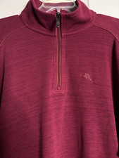 TOMMY BAHAMA Tobago Bay 1/4 Zip Pullover Sweatshirt Jacket Rhumba Red Medium NWT