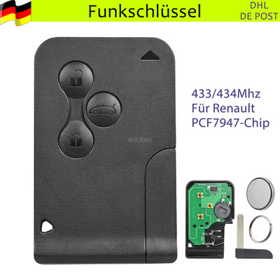 Funk Schlüssel 433MHz Für Renault Megane 2 Scenic 2003 2004 2005 2006 2007 2008
