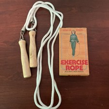 Vintage Jump Rope Drewniane uchwyty obrotowe