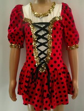 Dance Costume medium Child Red Gallery Jazz Tap Musical Polka Dots Sequin