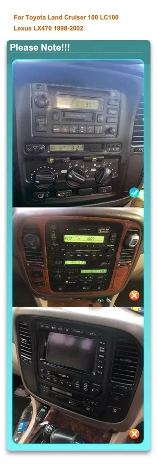 Radio estéreo de coche Lexus de 12,1" para Toyota Land Cruiser LC100 1998-2002 navegación Foto 2 de 4
