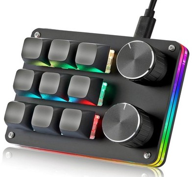 Koolertron Left-Hand Device Programmable Keyboard With Shortcut Keys, 6 Layers,_