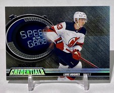 2023-24 Credentials Luke Hughes Speed Of The Game Insert RC SGR15 Devils 