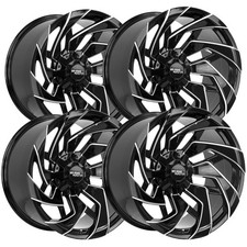Set-4 Off-road Monster M24 20x10 6x1356x5.5 -19mm Blackmilled Wheels Rims