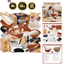 Sourdough Starter Kit with Enamel Cast Iron Pot, Complete Sourdough Bread Bak...