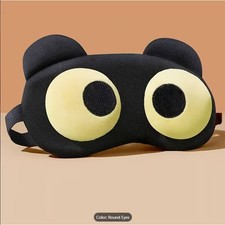 Cute Cartoon Bear Eye Mask   Soft Plush Sleep Mask Adjustable  Round Eyes Design