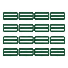 16 Pack Plastic Slide Buckle, 2" Tri-Glide Adjusters Webbing Slider, Deep Green