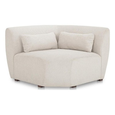 Moe's Home Collection Amelia Corner Chair Warm White Fabric Corner Chairs
