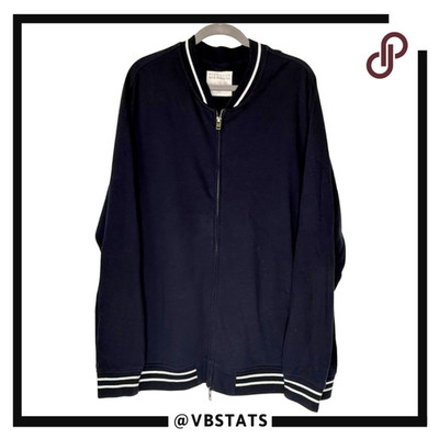 Five Four Nick Wooster Comfy Mens Full Zip Jersey Knit Jacket Navy Blue 3XL