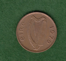 Ireland 1979 One Penny Irish Coins 1979 Eire 1p Good Grade (irish16a)