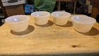 4x Fire King Peach Custard Cups 424 33 6oz Made in USA VTG Anchor Hocking