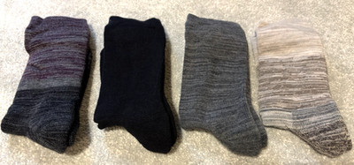 NEW 4 Pairs Signature Women Ladies Extra Fine Merino Wool Blend Crew Socks