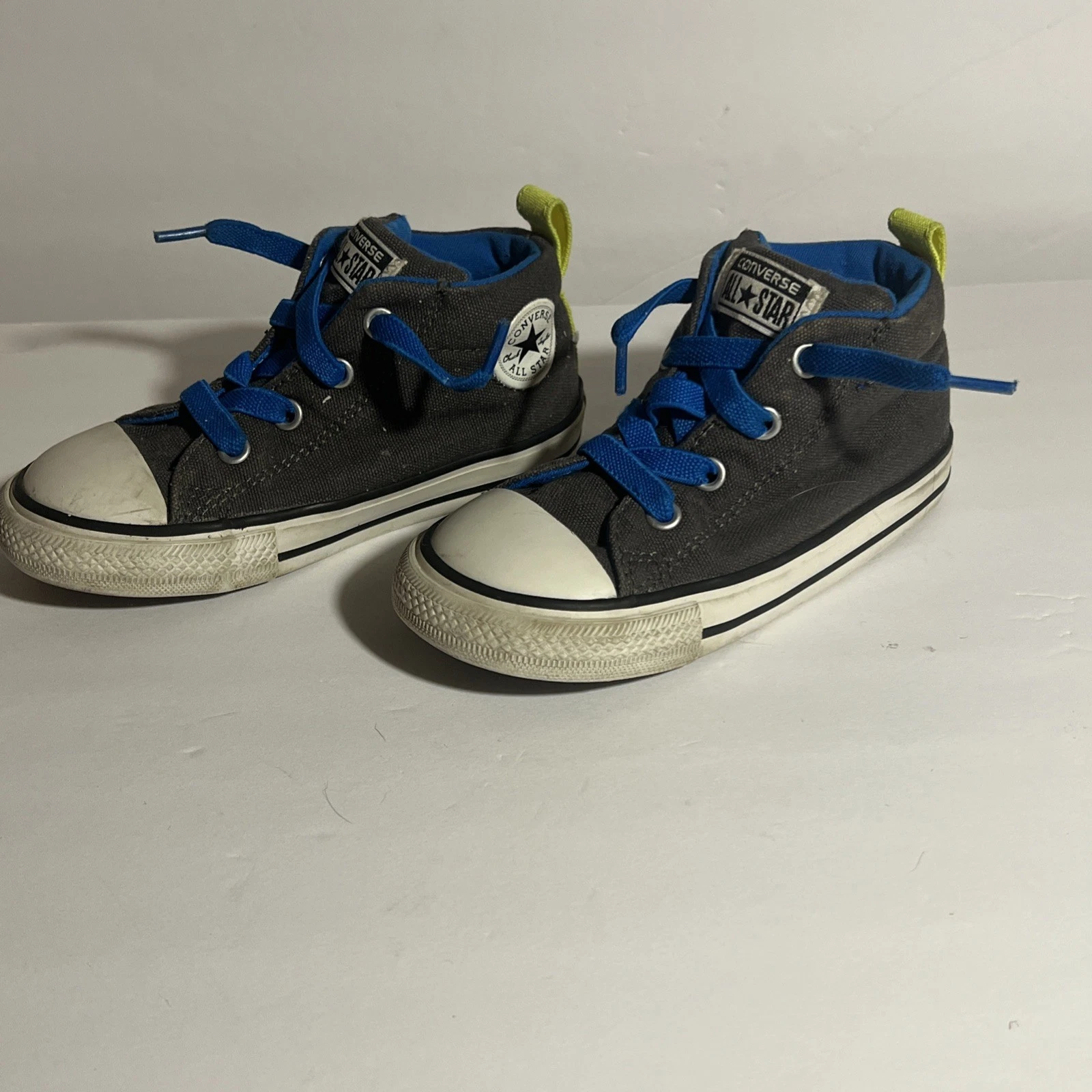 Converse All Stars grigie e blu bambini taglia 8 taglio basso stringate