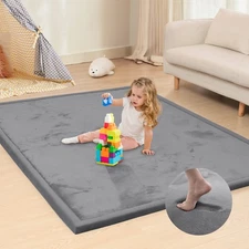 79x118" Thick Baby Play Mat Extra Large Non Slip Carpet for Tummy Time,Crawling