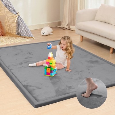 79x118'' Thick Baby Play Mat Extra Large Non Slip Carpet for Tummy Time,Crawling