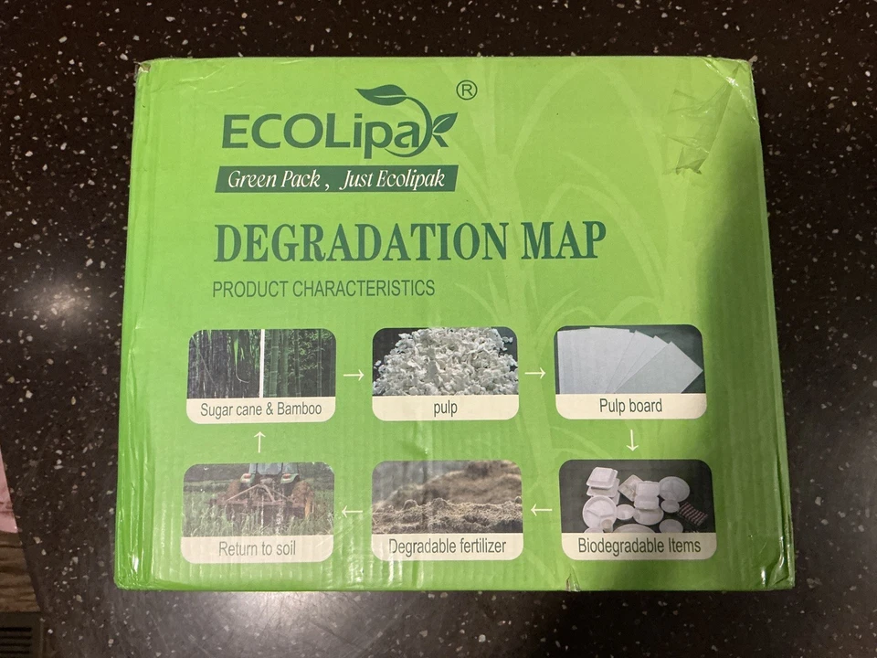 Ecolipak 100% Compostable 5 Compartment Plates, 125 Pack Disposable Paper Plates - Image 2 of 3