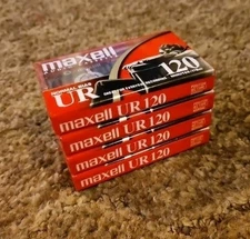 Maxell Normal Bias UR 120 Minutes Audio Cassette - New / Sealed (qty 4)