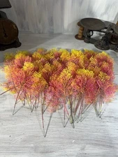 Lot of 72 VTG NOS Artificial plastic Ombre Fern Sprays Floral Crafts Pink