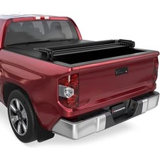 Soft Quad Fold Truck Bed Tonneau Cover Compatible for 2014-2021 Toyota Tundra
