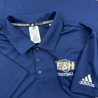 Emory & Henry Wasps Polo Shirt Men XL Navy Blue Adidas Performance Wicking Golf
