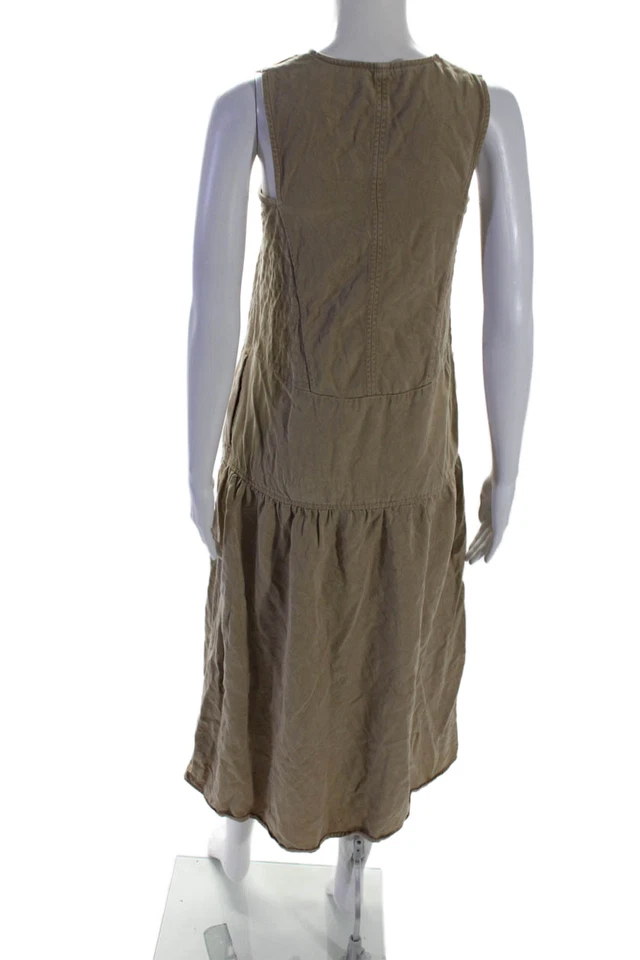 Everlane Womens Two Pocket V-Neck Sleeveless Pullover Maxi Dress Beige Size XS - Image 3 of 4