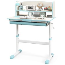Kids Study Desk w/ 7-Level Tiltable Desktop Adjustable Height Pull Out Drawer