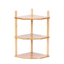 Expandable Bamboo Corner Shelf - Desktop Organizer, Dish/Plate Organizer for ...