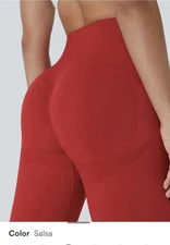 Halara Seamless Flow High Waisted SCRUNCHED Plain Leggings Size XL RED SALSA NEW