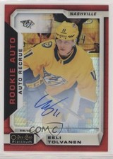 2018-19 O-Pee-Chee Platinum Rookie Autos Red Prism 1/50 Eeli Tolvanen Auto 09e2