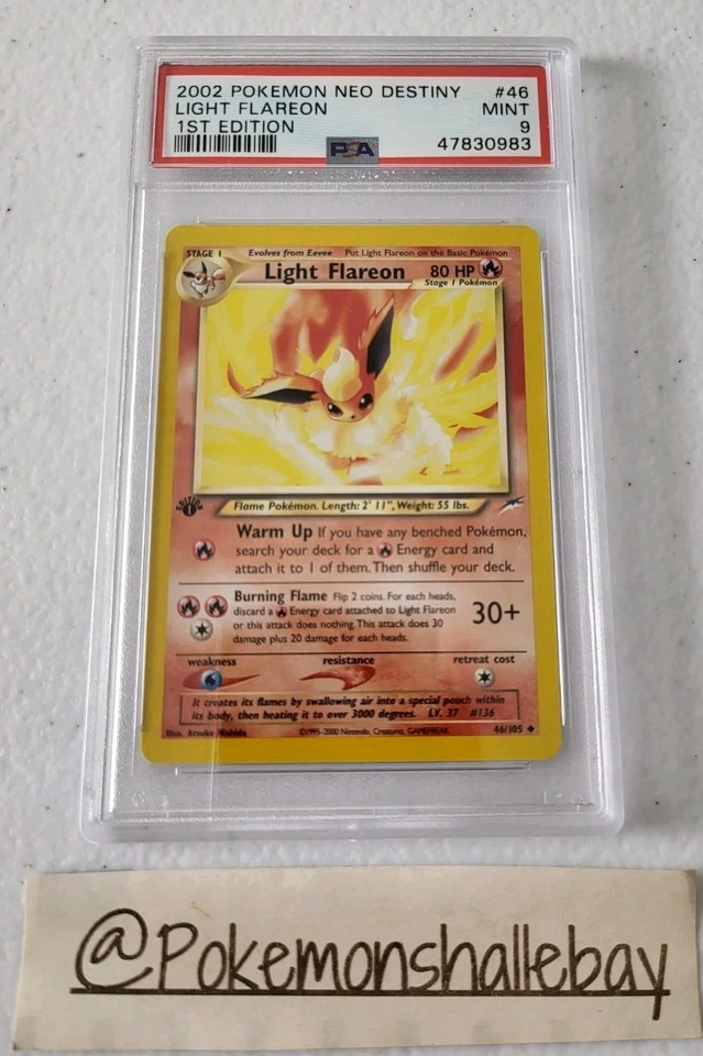 Light Flareon 1st Edition 46/105 - Neo Destiny *PSA 9 - MINT* Pokemon Card - Image 3 of 4