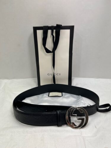 Gucci Storm Grey Leather Interlocking GG Buckle 95/38 Belt – Queen Bee of  Beverly Hills