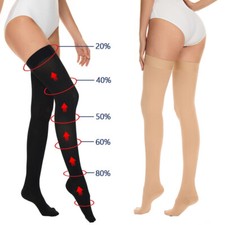 Medical Compression Socks Women Men 20-30mmHg Thigh High Edema Stockings Relief