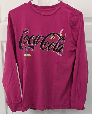 Coca-Cola DreamWorld Limited Edition Long Sleeve Purple Cotton Men's Shirt Sz S